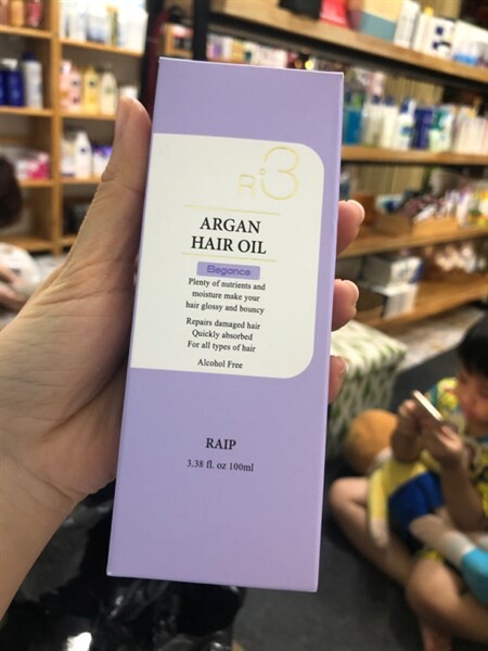 (Tím) Dầu Dưỡng Tóc Raip R3 Argan Hair Oil Elegance 100ml (không tem phụ)