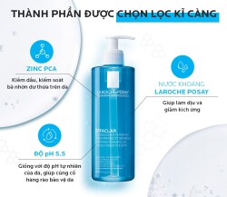 Gel Rửa Mặt La Roche-Posay Dành Cho Da Dầu, Nhạy Cảm 400ml Effaclar Purifying Foaming Gel For Oily Sensitive Skin_11