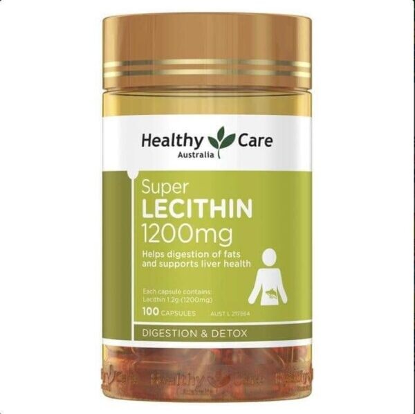 Healthy Care Lecithin 1200mg 100 Capsules - Tinh chất mầm đậu nành khôi phục chức năng sinh lý nữ