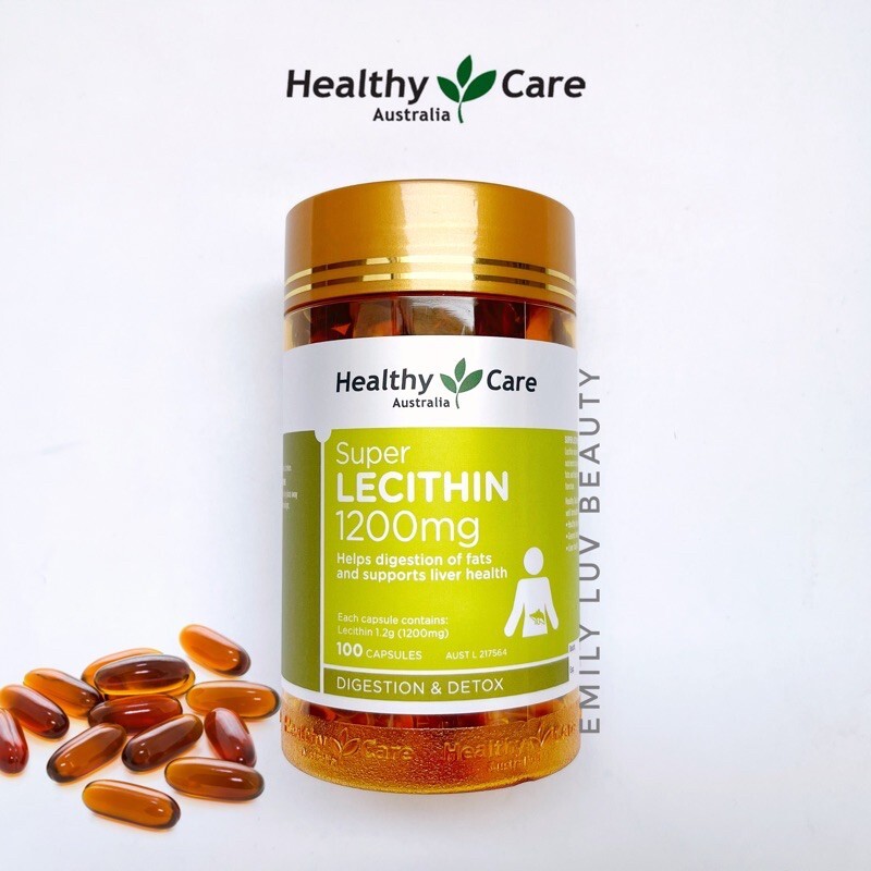 Healthy Care Lecithin 1200mg 100 Capsules - Tinh chất mầm đậu nành khôi phục chức năng sinh lý nữ