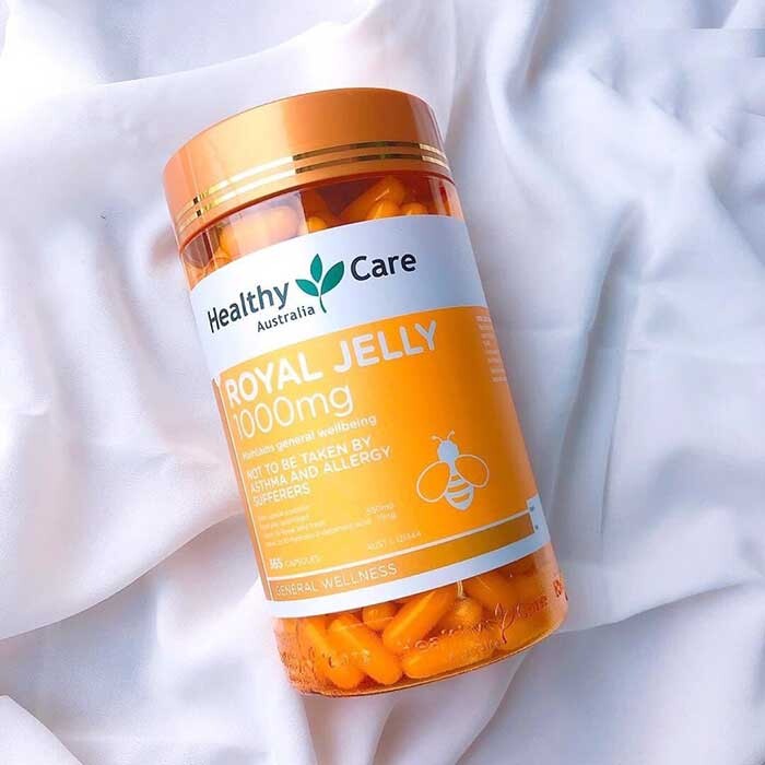 Healthy Care Royal Jelly 1000 365 Capsules - Sữa ong chúa cao cấp cải thiện trí nhớ, bảo vệ sức khỏe tim mạch