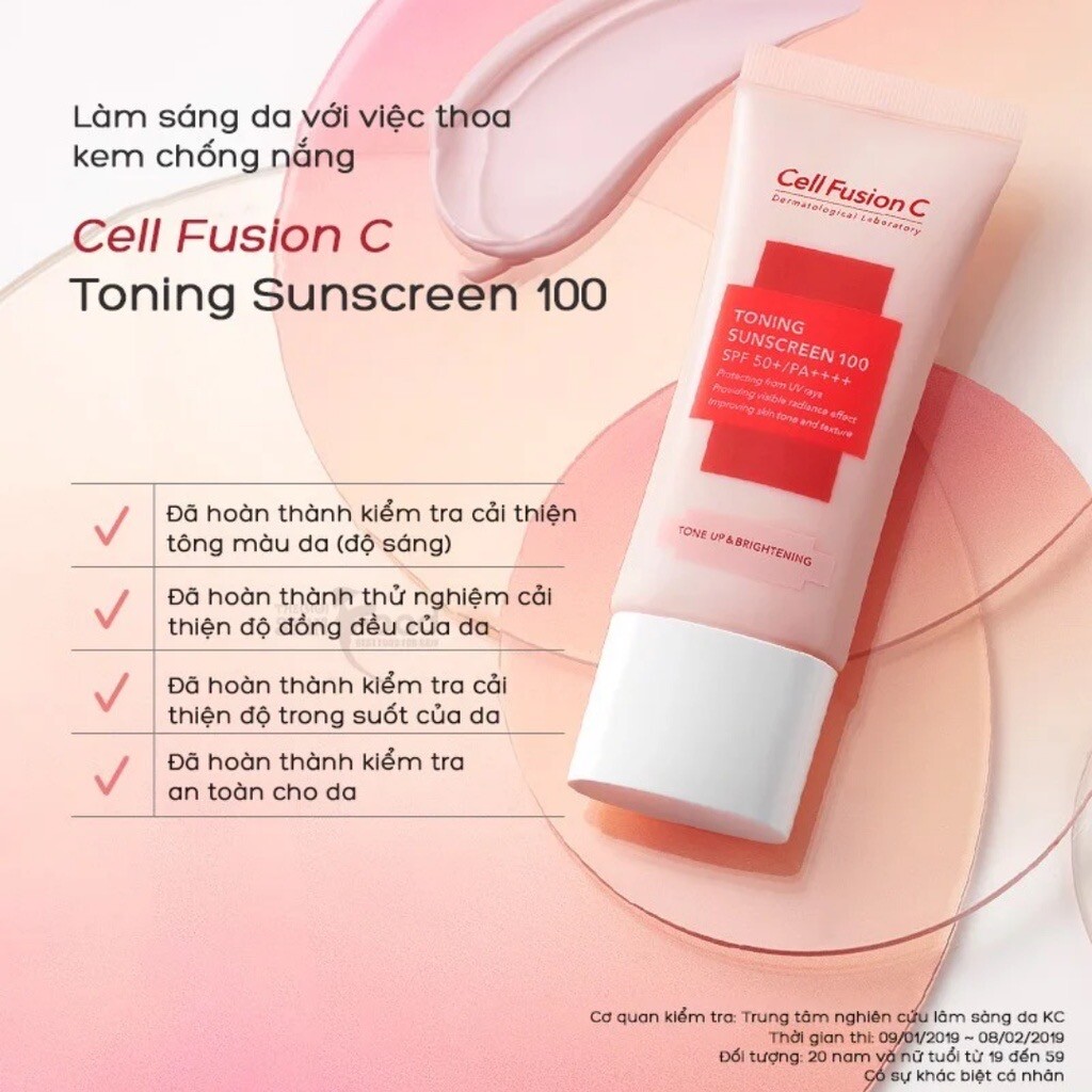 Kem chống nắng Cell Fushion C Toning Sunscreen 100 SP/ PA++++