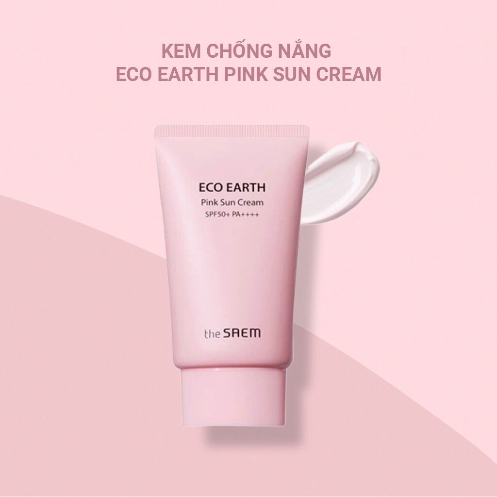 Kem Chống Nắng The Saem Eco Earth Pink Sun Cream SPF 50+ 50g.
