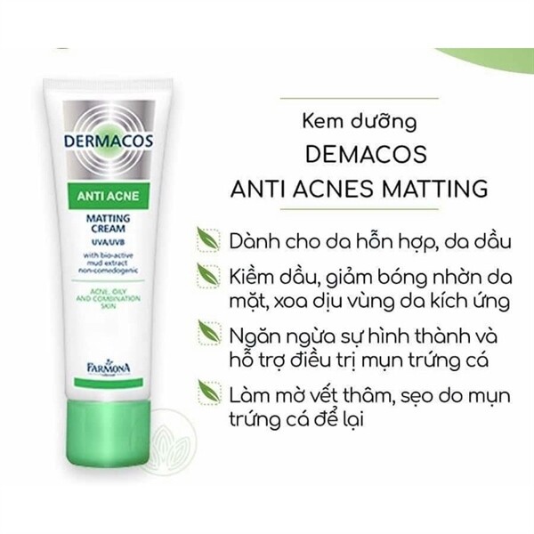 Kem Dưỡng Kiềm Dầu & Giảm Mụn Farmona Dermacos Anti Acne Matting Cream 50ml
