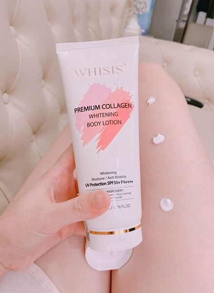 Kem dưỡng thể trắng da Whisis Premium Collagen Whitening Body Lotion 200ml
