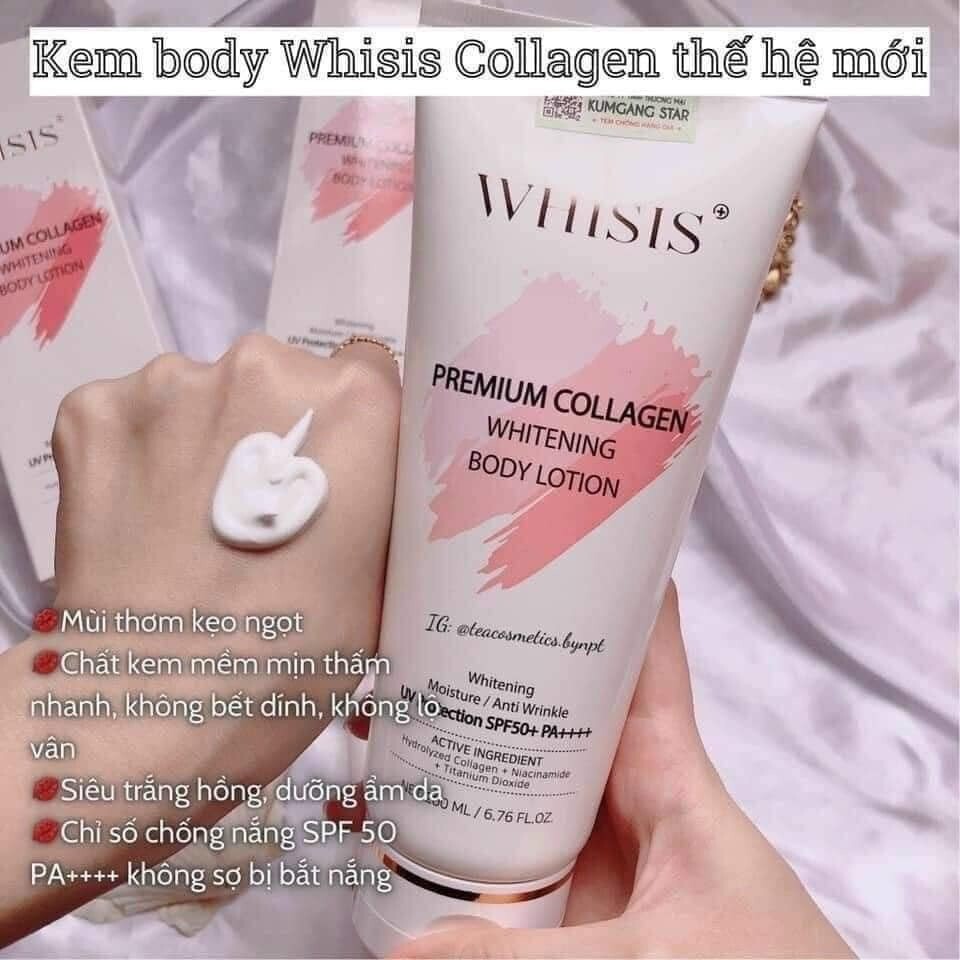 Kem dưỡng thể trắng da Whisis Premium Collagen Whitening Body Lotion 200ml