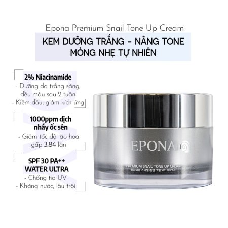 Kem Dưỡng Trắng Nâng Tone Mỏng Nhẹ Ngăn Lão Hóa Epona Premium Snail Tone Up Cream SPF 30 PA++ 50ml_10