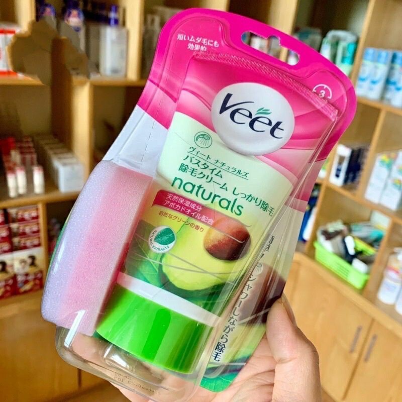 Kem tẩy lông Veet Naturals In Shower Hair Removal Cream Sensitive Nhật