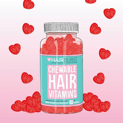 Kẹo dẻo vitamin chăm sóc, kích thích mọc tóc HAIRBURST chewable hair vitamins 60 gram/1 lọ