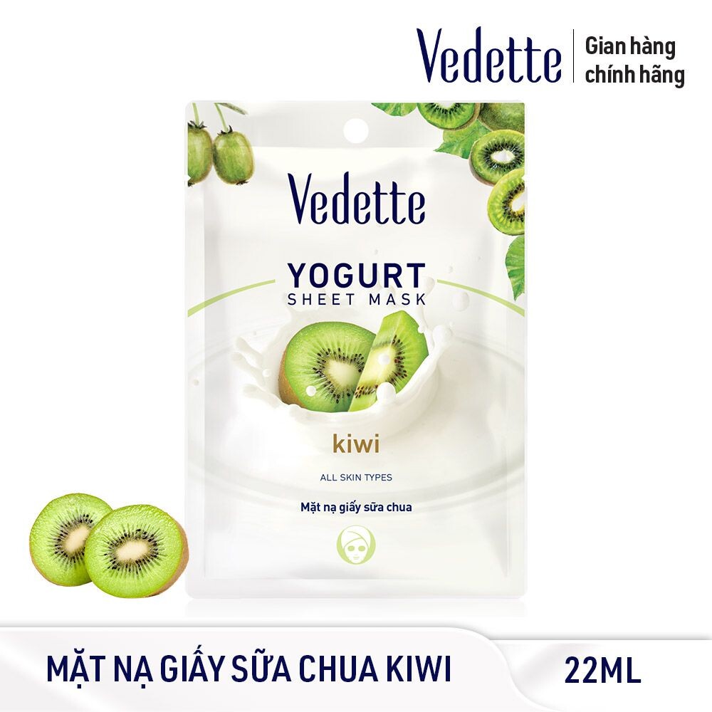 Mặt nạ giấy sữa chua Vedette Kiwi 22ml