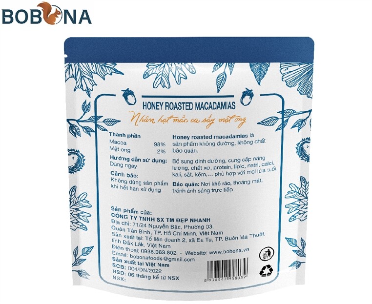 NHÂN HẠT MẮC CA SẤY MẬT ONG - GÓI 250G