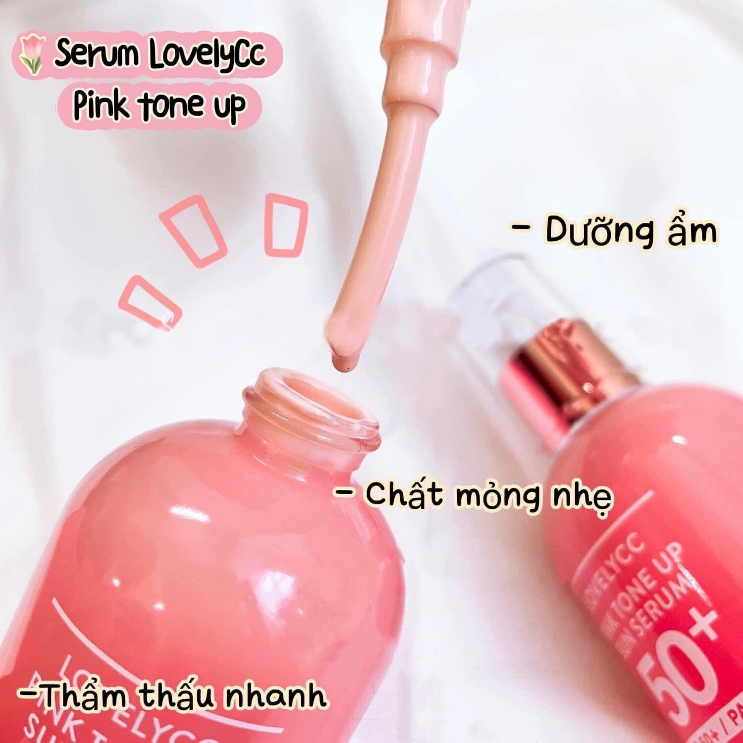 Serum Chống Nắng Lovelycc Pink Tone Up Sun Serum (BẢN MỚI) SPF50*