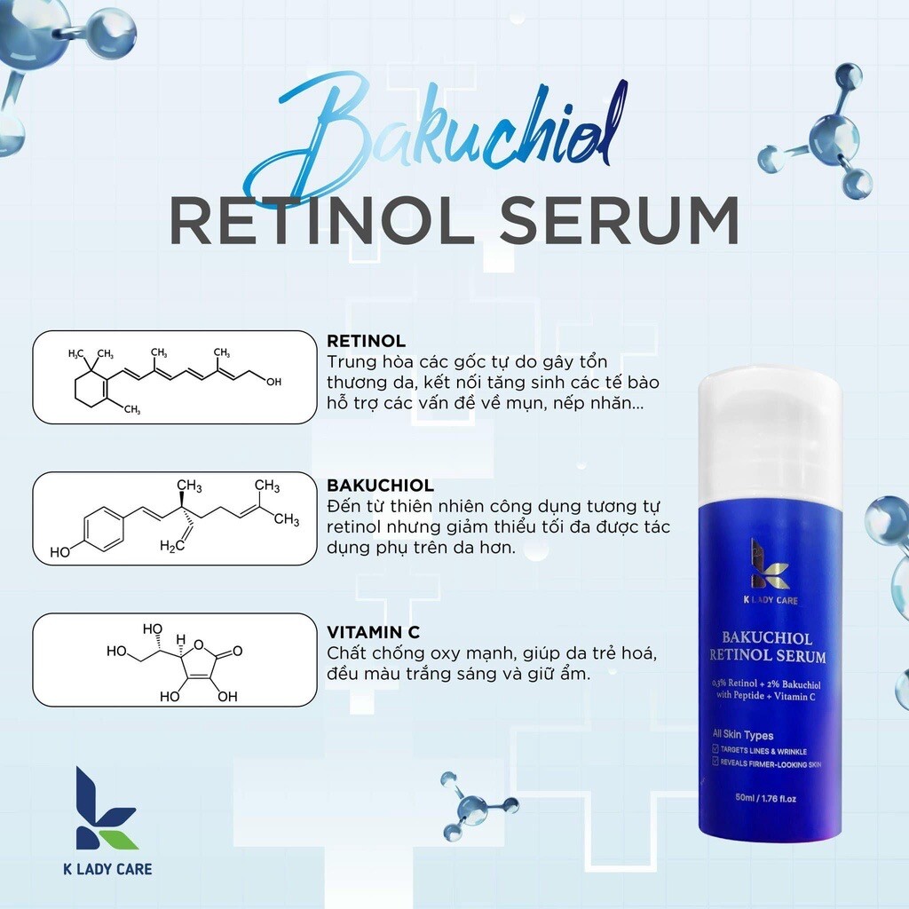 SERUM DƯỠNG TRẮNG, CHỐNG LÃO HOÁ BAKUCHIOL RETINOL SERUM 50ML