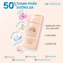 Sữa Chống Nắng Anessa Cho Da Nhạy Cảm & Trẻ Em 60ml Perfect UV Sunscreen Mild Milk (For Sensitive Skin) SPF50+/PA++++_123