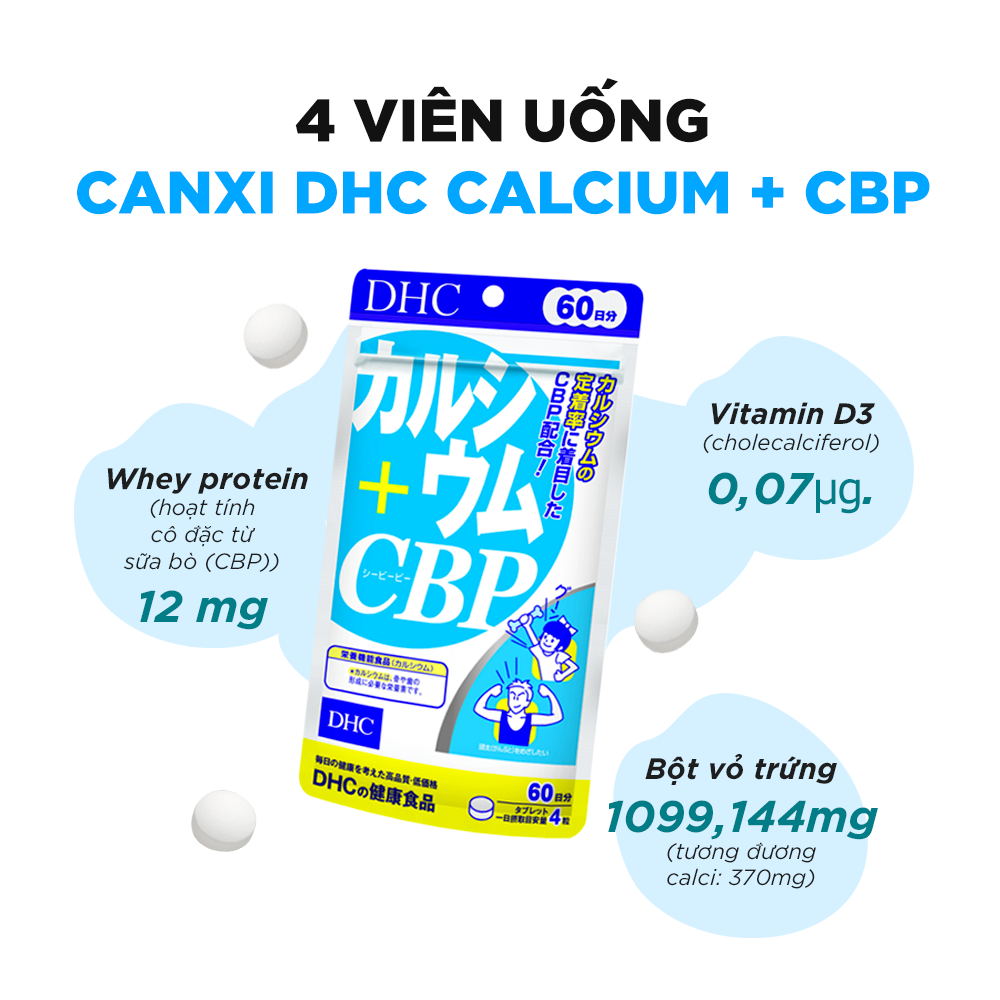 Viên uống canxi DHC Calcium + CBP 30 ngày