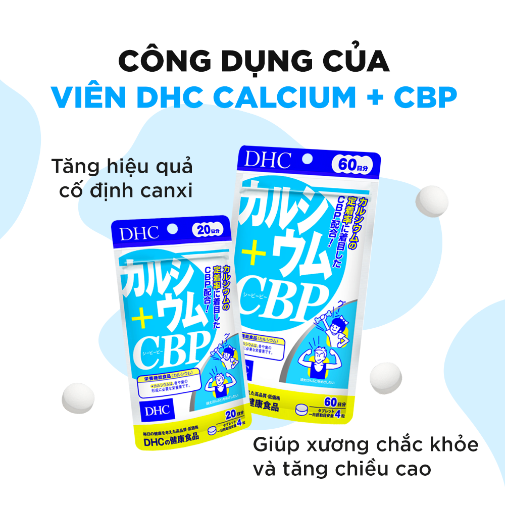 Viên uống canxi DHC Calcium + CBP 90 ngày