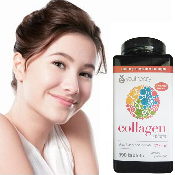 Viên Uống Collagen Youtheory Type 1 2 & 3 390 Viên - Chống lão hóa giảm chảy xệ da