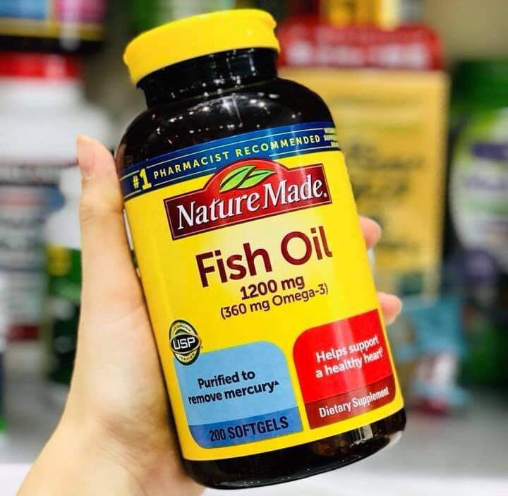 Viên Uống Dầu Cá Nature Made Fish Oil 1200mg (360 mg Omega-3) – 200 Viên