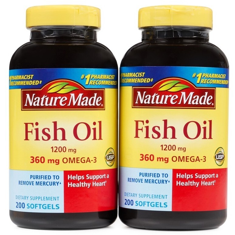 Viên Uống Dầu Cá Nature Made Fish Oil 1200mg (360 mg Omega-3) – 200 Viên