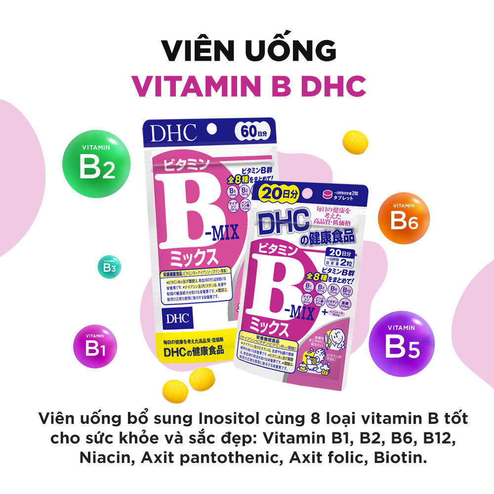Viên uống vitamin B tổng hợp DHC Vitamin B Mix - 30 ngày (60 viên)
